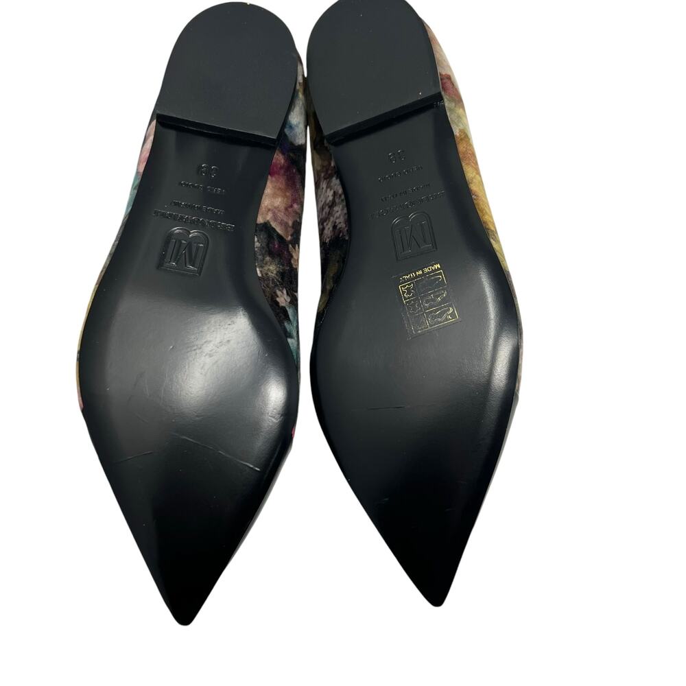 NWOT Bruno Magli Solena Crushed Velvet Floral Pointed Toe Flat Size39 - Picture 5 of 6